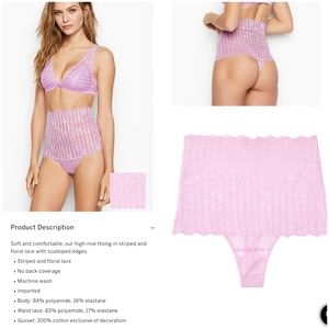Victoria's secret very sexy high waist floral lace thong panty SMALL
